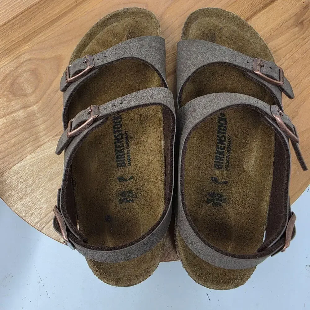 Birkenstock Sandals Youth 3 Brown Strappy Ankle Buckle Adjustable Summer Comfort